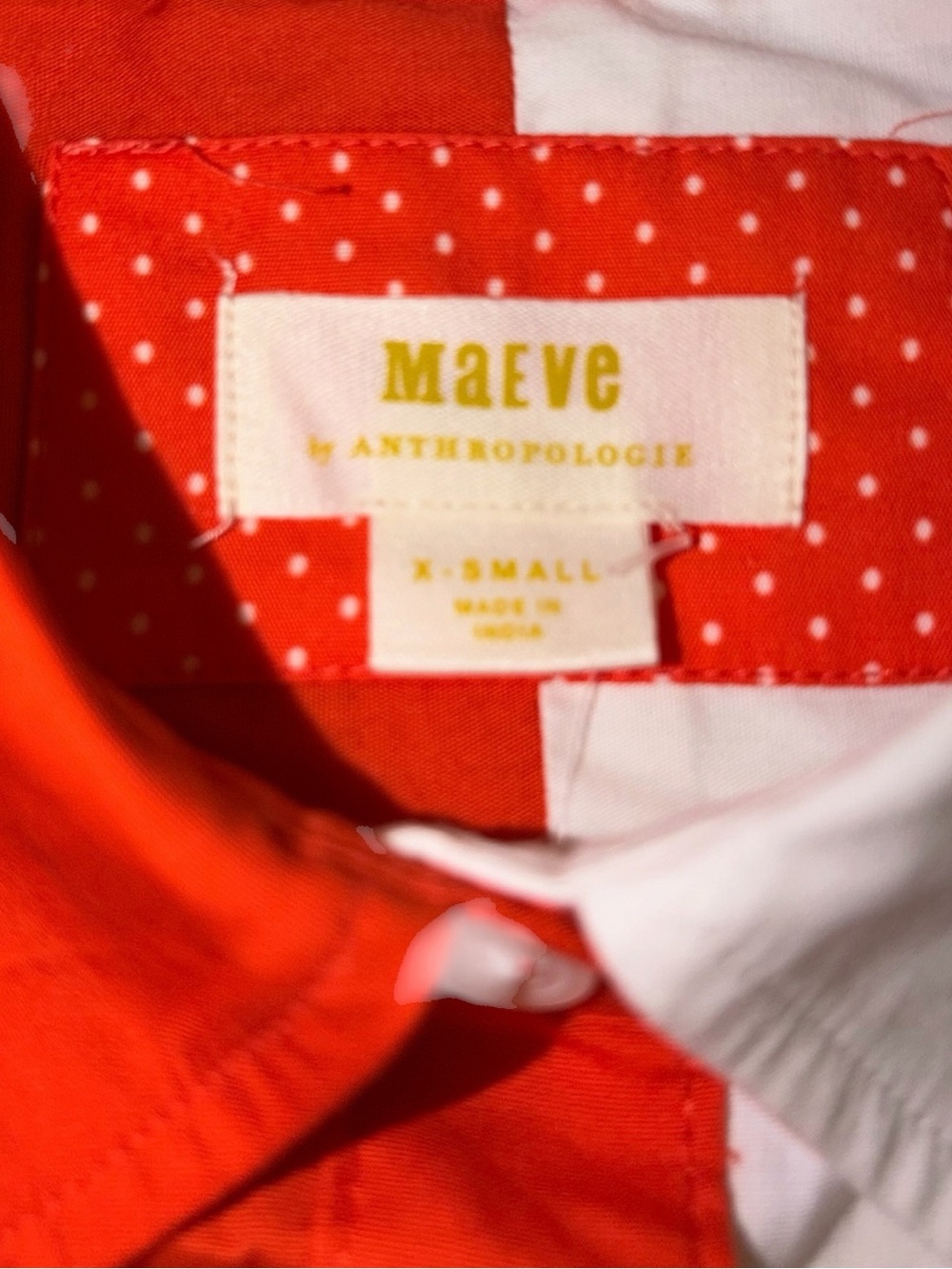 EUC Maeve by Anthropologie Oversized Colorblock Orange Button Down Shirt X-Small - Picture 5 of 8